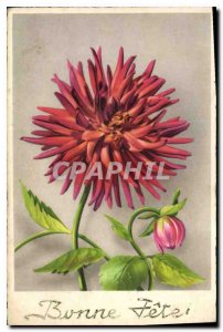 Old Postcard Bonne Fete Flowers