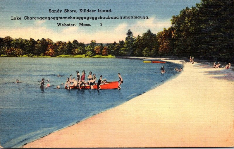 Massachusetts Lake Chargoggag Kildeer Island Sandy Shore 1942