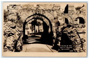 c1910's Ruins Gallic Palace Bordeaux France USS Pittsburgh RPPC Photo Postcard