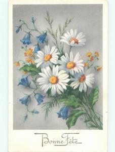 Very Old Foreign Postcard BEAUTIFUL FLOWERS SCENE AA4648