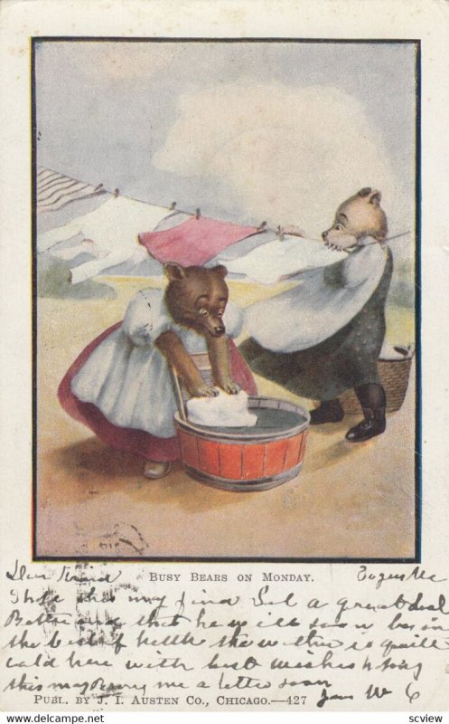 Busy Bears on Monday , Laundry , 1907