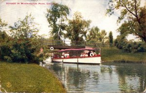 Illinois Chicago Washington Park Boating Scene 1916
