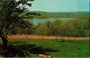 View of Lake Sequoyah farom Cherokee Village AR Vintage Postcard H68