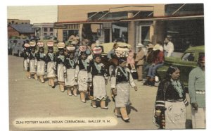 Postcard Zuni Pottery Maids Indian Ceremonial Gallup New Mexico Native American