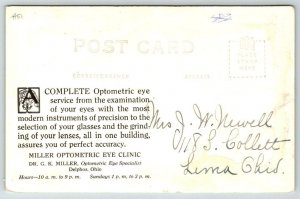 RPPC  Miller Optometric Eye Clinic  Delphos  Ohio  Postcard