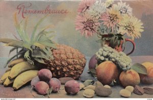 STILL LIFE , 00-10s ; Flowers , Pineapple , Bananas