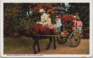 Philippines Barrio Transportation Philippine Islands Vintage Postcard C106