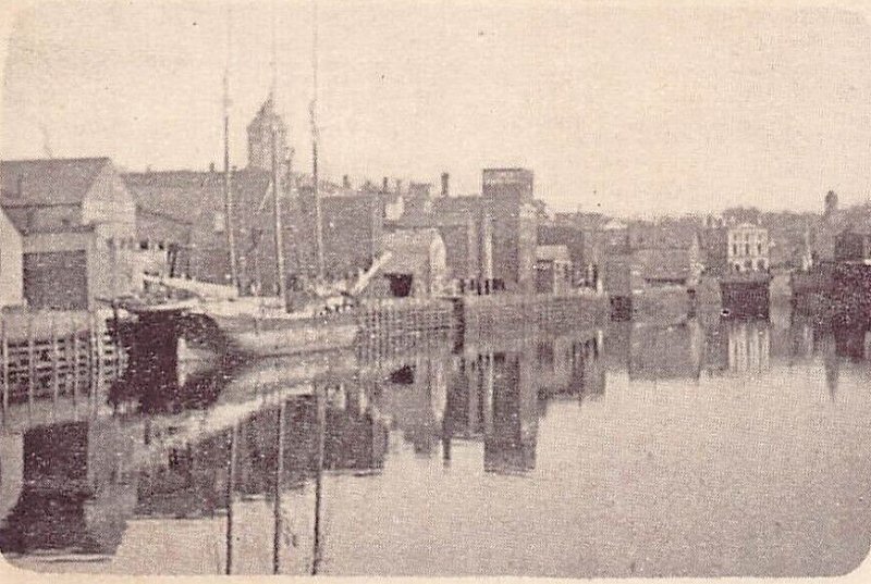 BANGOR MAINE~KENDUSKEAG STREAM-SHIP DOCK~1900s PMC POSTCARD