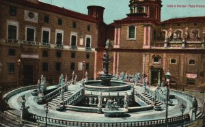 Vintage Postcard 1910's Saluti Da Palermo Plazza Pretoria Palermo Italy