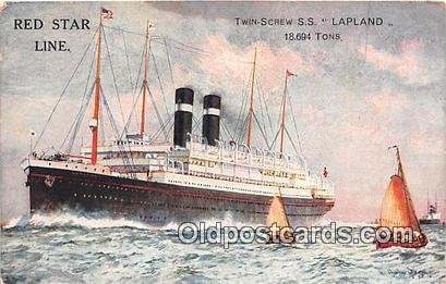 Red Star Line SS Lapland Ship Unused stain on back, close to perfect corners