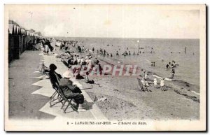 Langrune sur Mer Old Postcard L & # 39heure bath