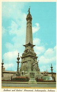 Vintage Postcard 1920's Soldiers and Sailors Monument Indianapolis Indiana IND