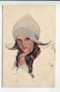 429087 Danish Girl by Harrison FISHER Vintage russian Fedorov postcard