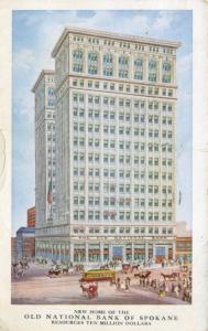 Old National Bank Of Spokane Postcard~ c1910  Vintage Linen Postcards