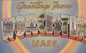 Greetings Massachusetts  Worcester  LARGE LETTER