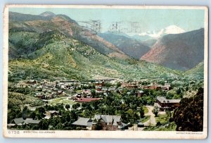 Manitou Colorado Postcard Aerial View Mountains Exterior c1913 Vintage Antique