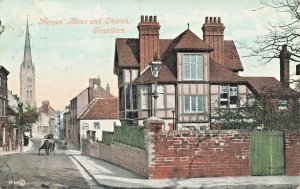 GRANTHAM LINCOLNSHIRE ENGLAND~NURSES' HOME & CHURCH~1906 POSTCARD