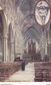 LONDON England 1900-10s; Lincoln Cathedral, The Nave; TUCK 7404