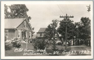 WILLIAMSTOWN VT OLD HOME WEEK AUG. 23 1927 ANTIQUE REAL PHOTO POSTCARD RPPC