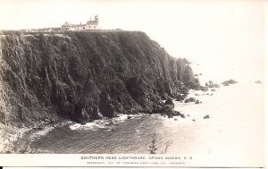 RPPC CANADA, NB, Grand Manan, Southern Head Lighthouse, 1930, Island, Ocean View