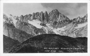 Postcard RPPC California Lone Pine Mt, Whitney Elevation 14502 feet 23-3930