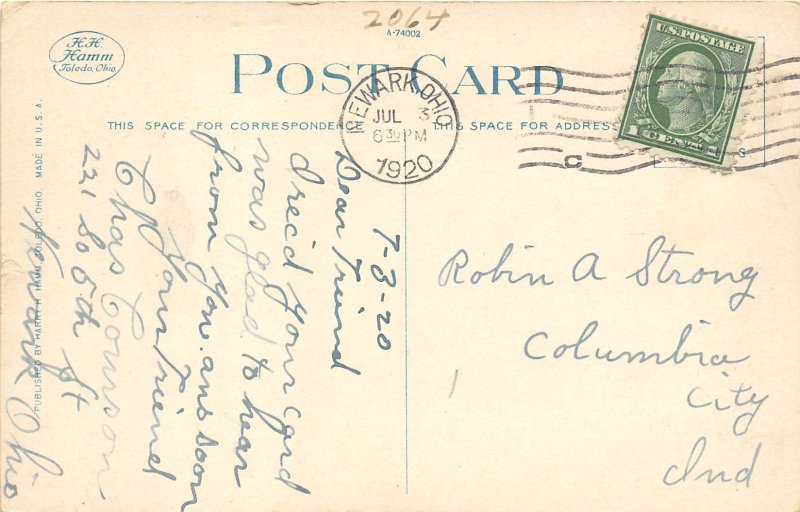 Newark Ohio 1920 Postcard View In Cedar Hill Cemetery