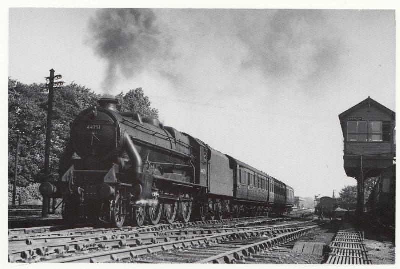 LMS Caprotti Class 4-6-0 no 44751 Manchester Train at Wilmslow Station Postcard