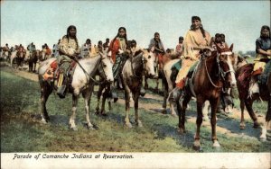 Native American Indians Comanche Parade Horses c1905 Postcard