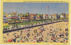 US  New Jersey - South end bathing beach and board walk, Ocean Grove N. J. nice.