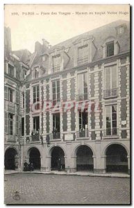 Paris Old Postcard Place des Vosges House or born Victor Hugo