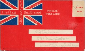 British Union Jack The Flag That Braved Patriotic Private Postcard G20 *as is