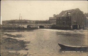 South Thomaston ME Maine Bridge & Mill Bldg c1915 Real Photo Postcard