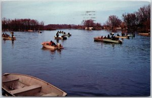 1978 Fishing On The Wolf River Wolf Boats & Ships Wisconsin WI Posted Postcard
