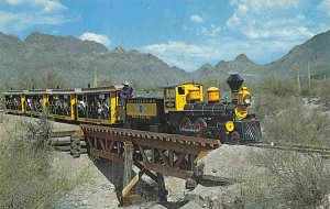 Miniature Railroad Train Old Tuscon Desert Florida 1964 postcard