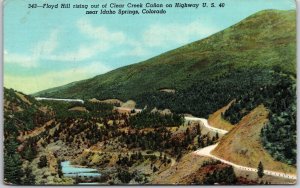 1948 Floyd Hill Clear Creek Cañon Highway Idaho Springs Colorado Posted Postcard