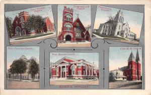 E51/ Marion Indiana Postcard c1910 6View Church Baptist M.E. Friends +