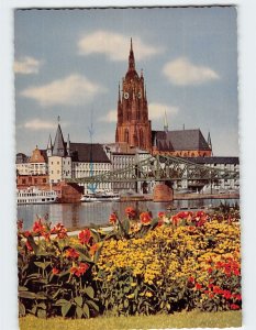 Postcard Main River and Cathedral, Frankfurt, Germany