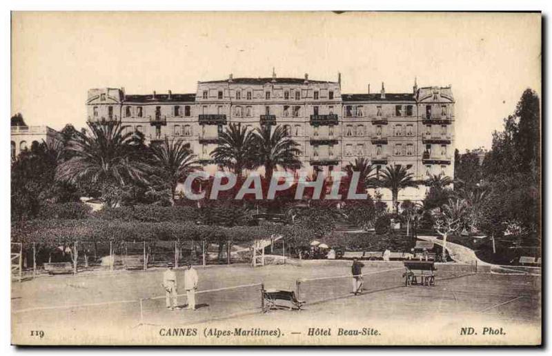 Postcard Old Tennis Cannes Hotel Beau Site