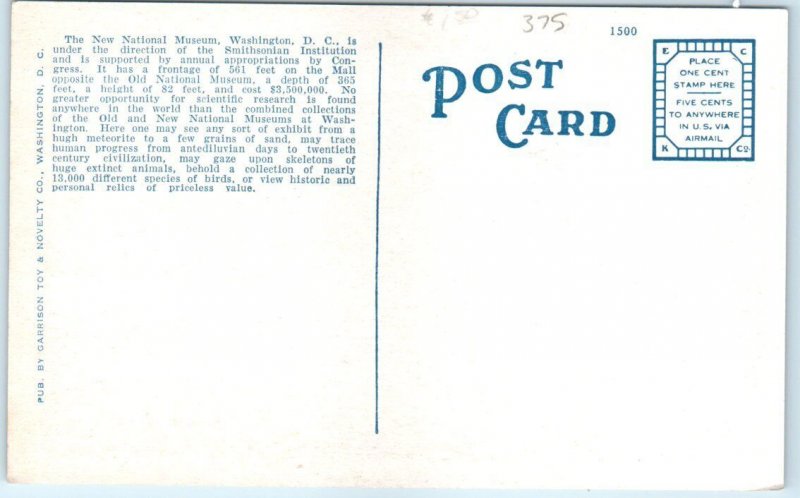 Postcard - The New National Museum - Washington, District of Columbia