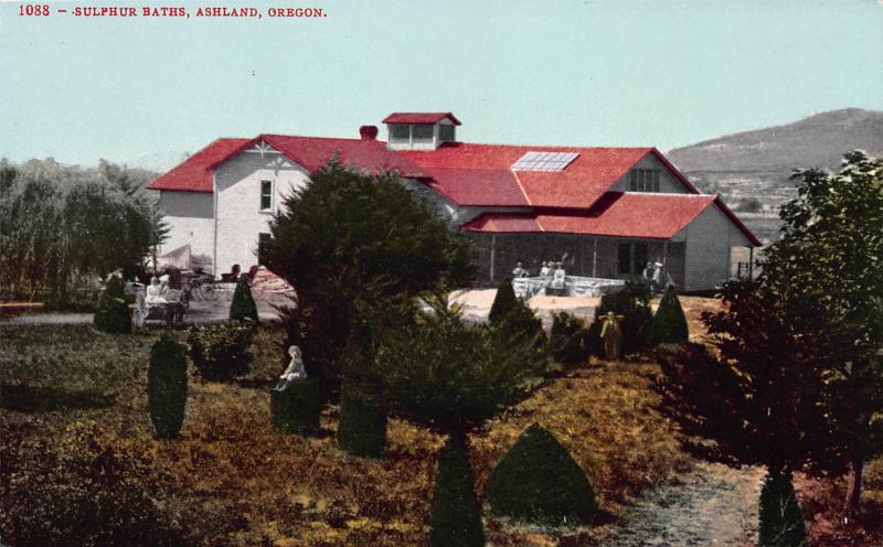 Sulphur Baths, Ashland, Oregon, Early Postcard, Unused