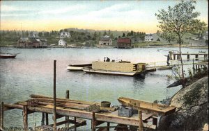 SOUTH BRISTOL ME Gasoline Float Harbor View c1910 Postcard