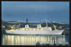 h2382 - Steamer GRIPSHOLM Postcard 1961 Swedish American Line