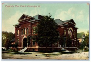 c1910 University Place Church Exterior Building Champaign Illinois IL Postcard 