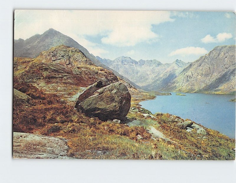 Postcard Loch Coruisk, in the heart of the Cuillin Hills, Scotland