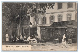 1905 Scene at Grand Cafe Maure Tlemcen Algeria Posted Antique Postcard