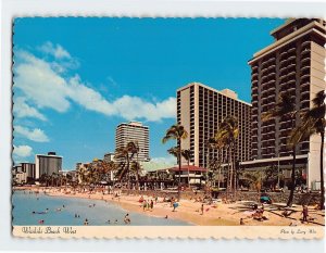 Postcard Waikiki Beach West, Honolulu, Hawaii