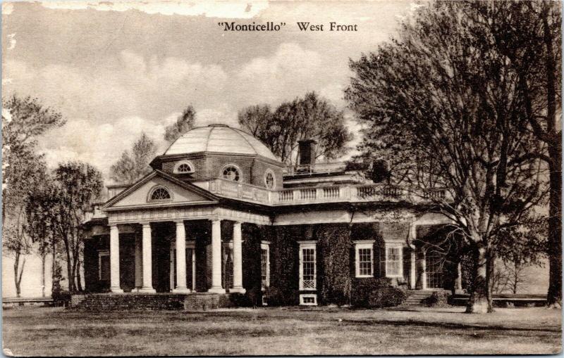 Monticello - West Front - Home of Thomas Jefferson