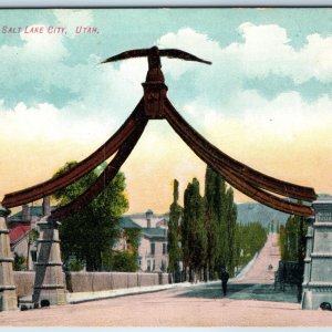 c1910s Salt Lake City, UT Entrance Eagle Gate Epic Art Installation UNP PC A243