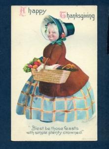 G2518 Clapsaddle Postcard Thanksgiving Older Woman