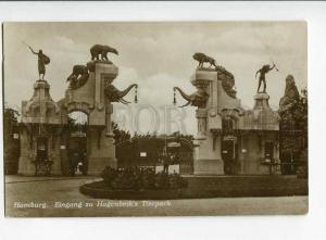 271196 GERMANY HAMBURG ZOO Hagenbeck Entrance Vintage photo PC